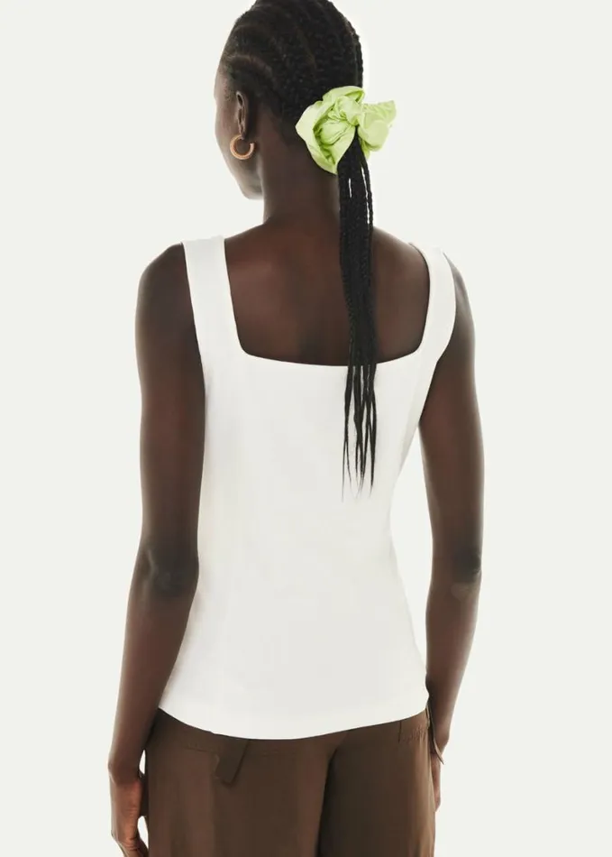 Whistles Square Neck Tank White Women Tops