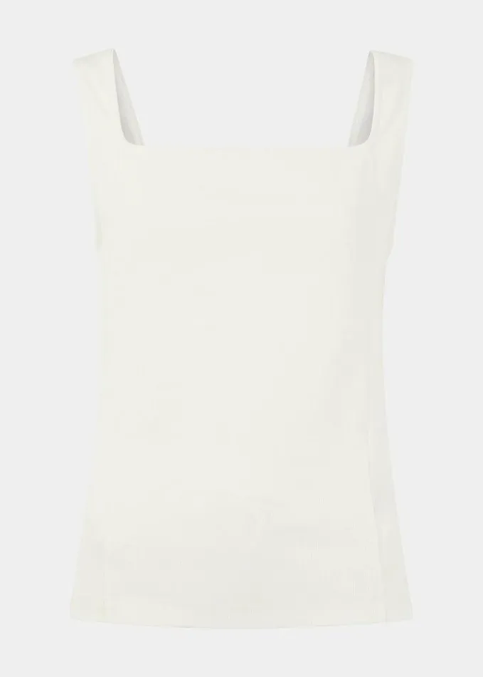 Whistles Square Neck Tank White Women Tops