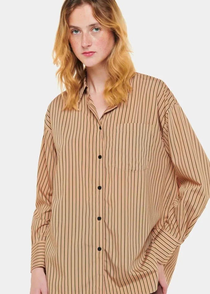 Whistles Stripe Oversized Shirt Multicolour Women Tops