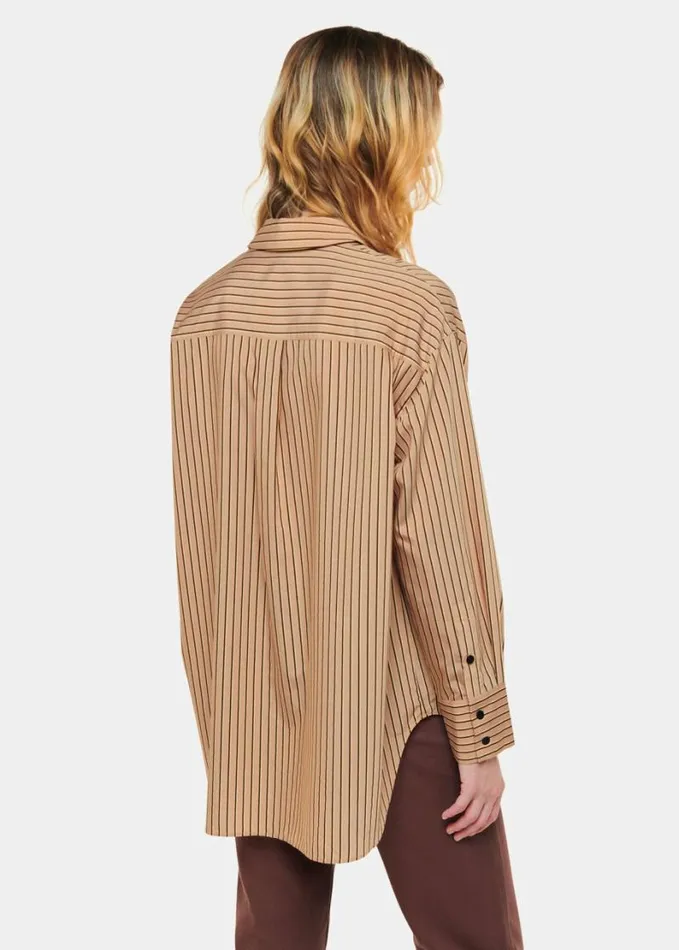 Whistles Stripe Oversized Shirt Multicolour Women Tops