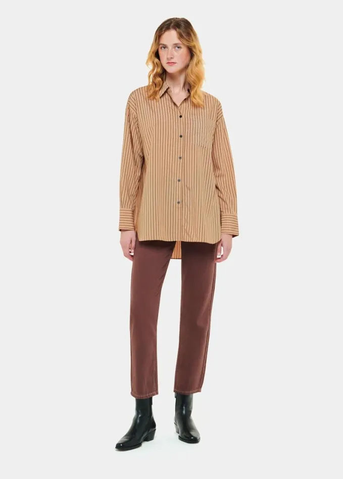 Whistles Stripe Oversized Shirt Multicolour Women Tops