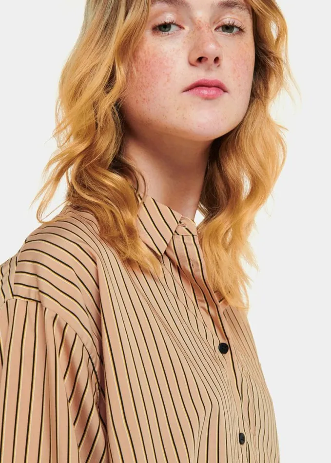 Whistles Stripe Oversized Shirt Multicolour Women Tops
