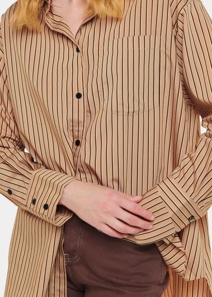 Whistles Stripe Oversized Shirt Multicolour Women Tops