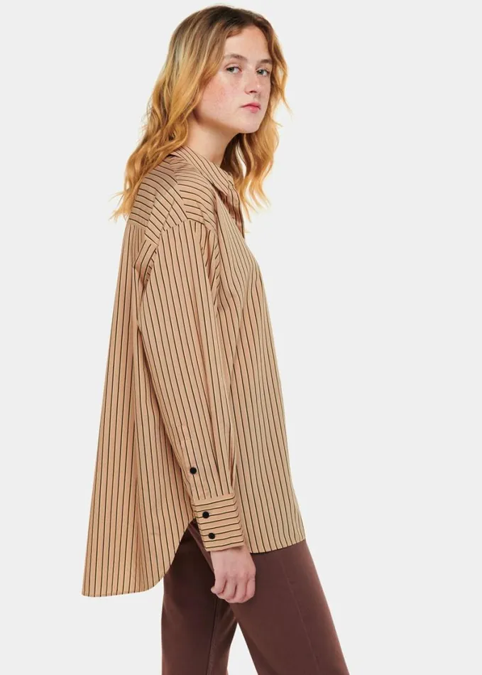 Whistles Stripe Oversized Shirt Multicolour Women Tops