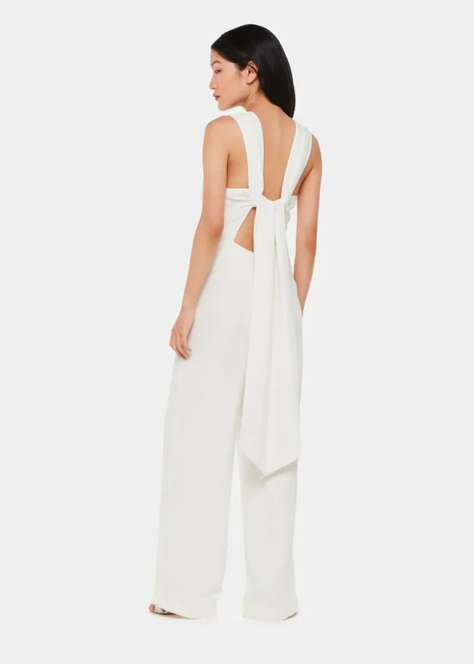 Whistles Tie Back Bridal Jumpsuit Ivory Women Jumpsuits