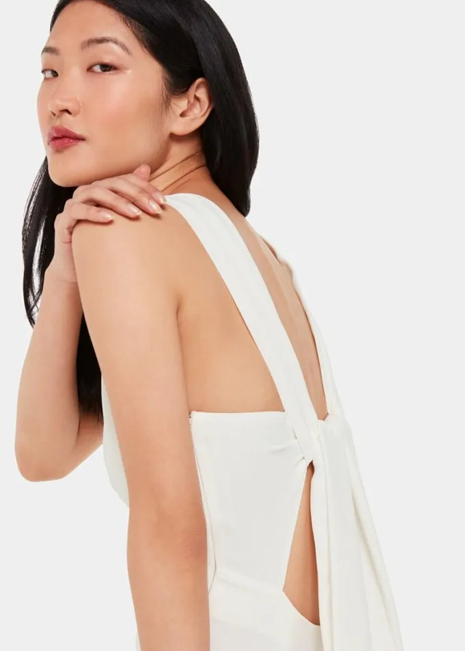 Whistles Tie Back Bridal Jumpsuit Ivory Women Jumpsuits