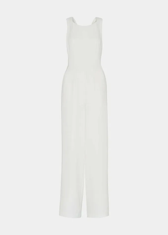 Whistles Tie Back Bridal Jumpsuit Ivory Women Jumpsuits