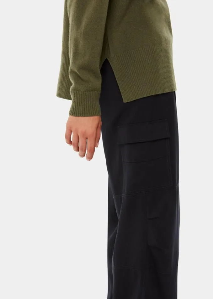 Whistles Ultimate Cashmere Crew Neck Khaki Women Sweaters and Cashmere