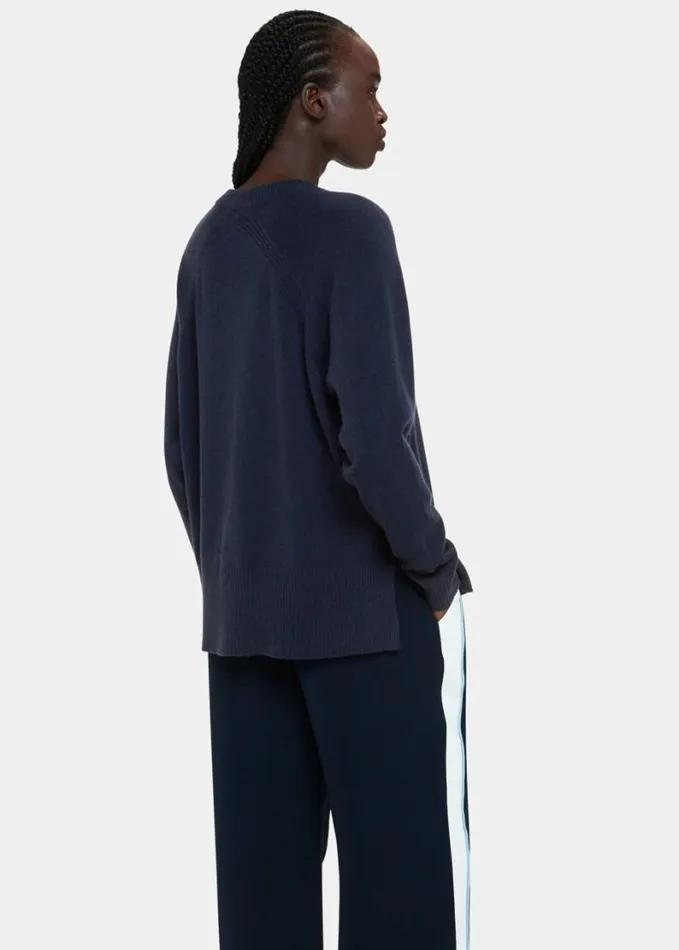 Whistles Ultimate Cashmere Crew Neck Navy Women Sweaters and Cashmere