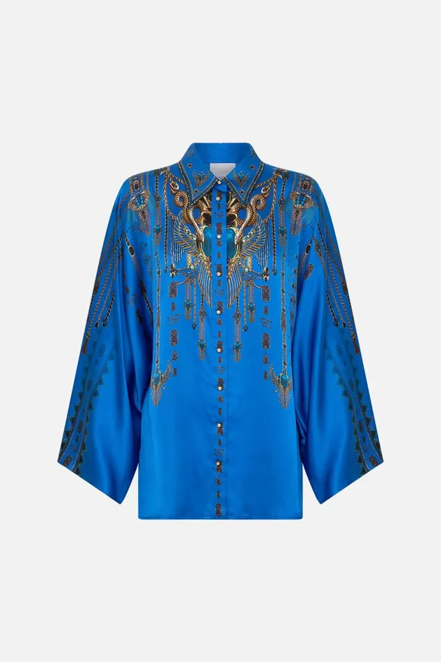 WIDE SLEEVE BLOUSE ARCHIVAL REVIVAL Archival Revival Womens Camilla Blouses and Shirts
