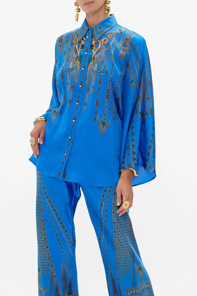 WIDE SLEEVE BLOUSE ARCHIVAL REVIVAL Archival Revival Womens Camilla Blouses and Shirts