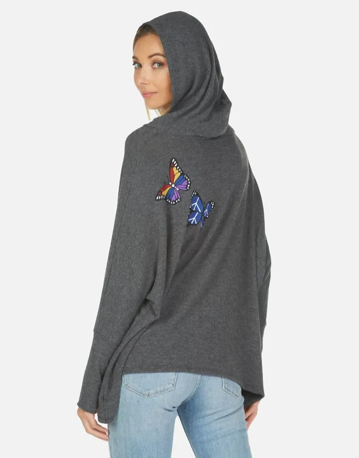 Wilma Butterfly Heather Black Women Lauren Moshi Hoodies
