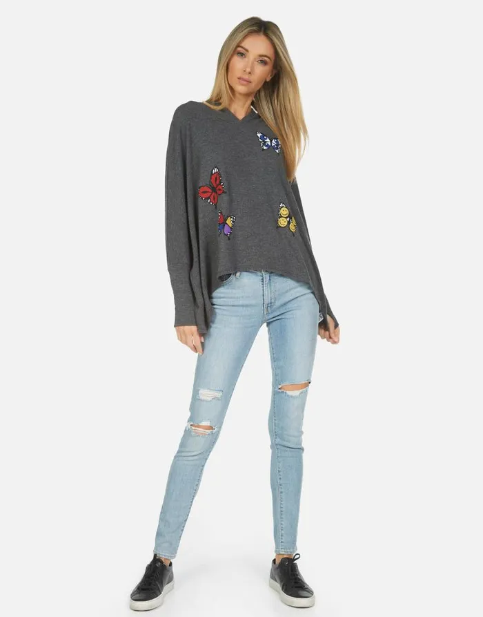 Wilma Butterfly Heather Black Women Lauren Moshi Hoodies