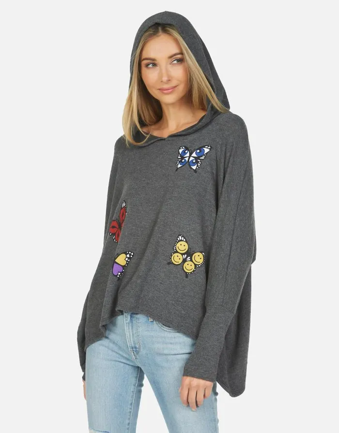 Wilma Butterfly Heather Black Women Lauren Moshi Hoodies