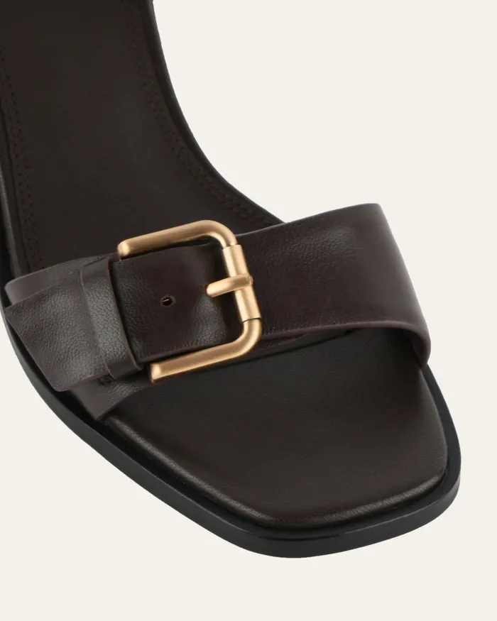 Winona mid heel sandals cacao leather MID HEELS jomercer Women Winona mid heel sandals cacao leather MID HEELS jomercer Women