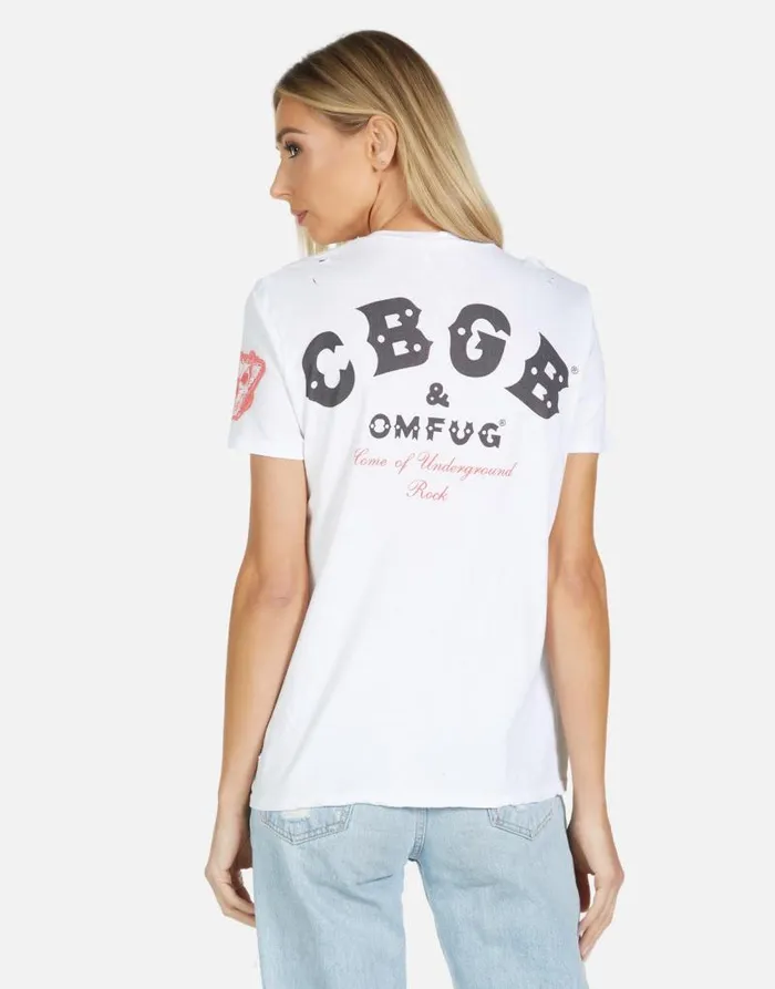 Wolf CBGB 1973 White Women Lauren Moshi Short Sleeve