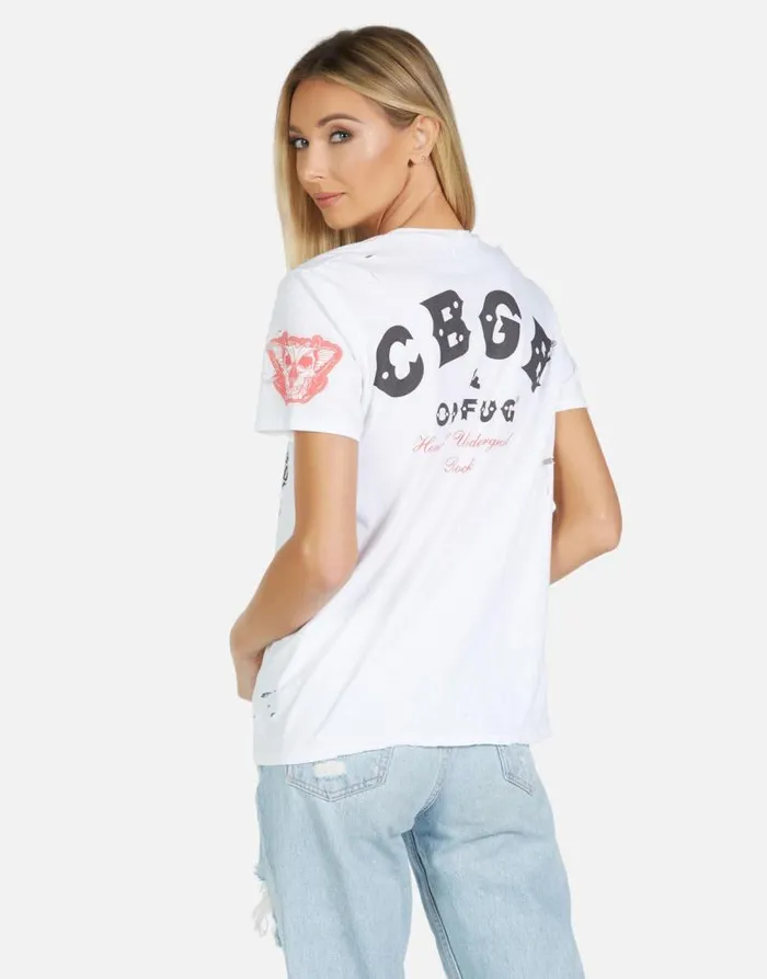 Wolf CBGB 1973 White Women Lauren Moshi Short Sleeve
