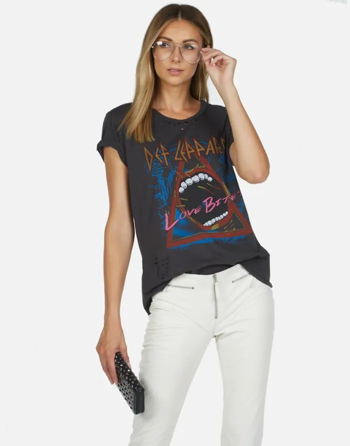 Wolf Love Bites Onyx Women Lauren Moshi Short Sleeve