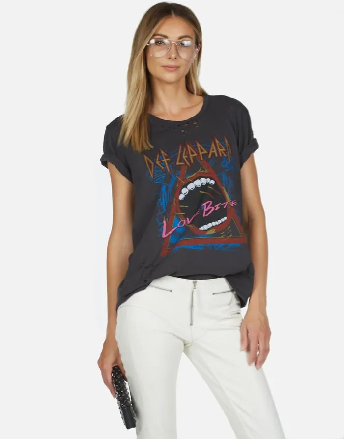 Wolf Love Bites Onyx Women Lauren Moshi Short Sleeve