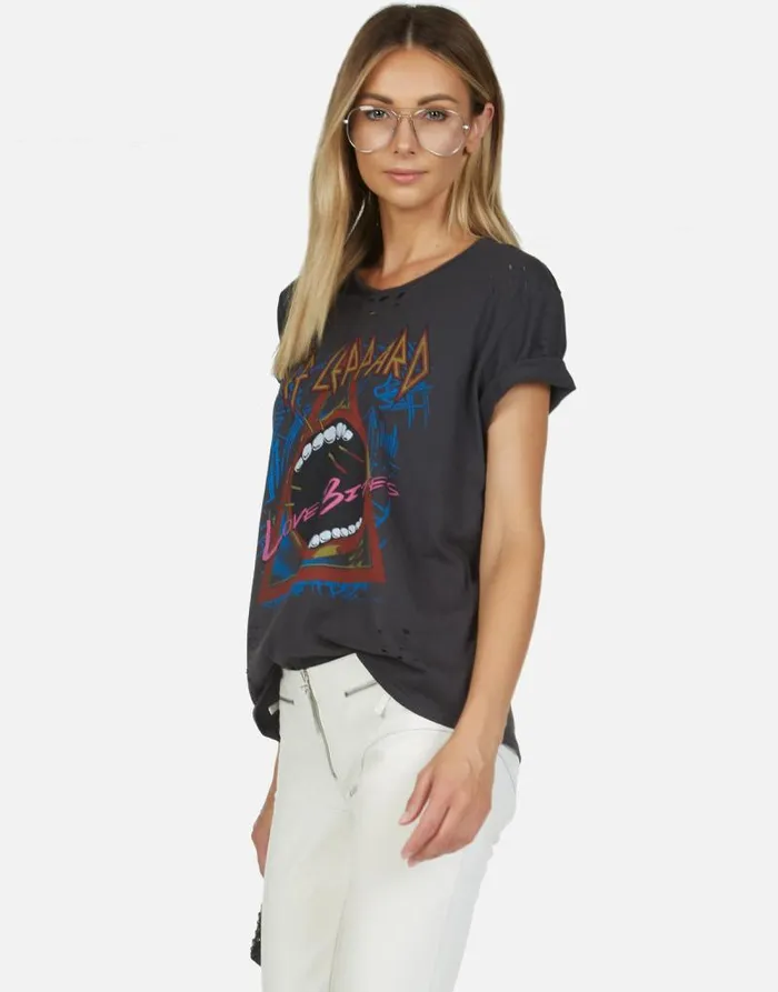 Wolf Love Bites Onyx Women Lauren Moshi Short Sleeve
