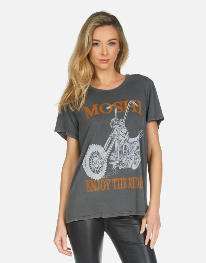 Wolf Moshi Ride Pigment Black Women Lauren Moshi Short Sleeve