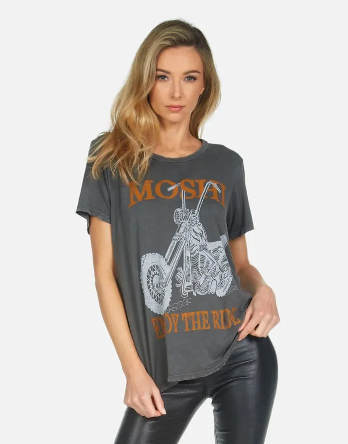 Wolf Moshi Ride Pigment Black Women Lauren Moshi Short Sleeve