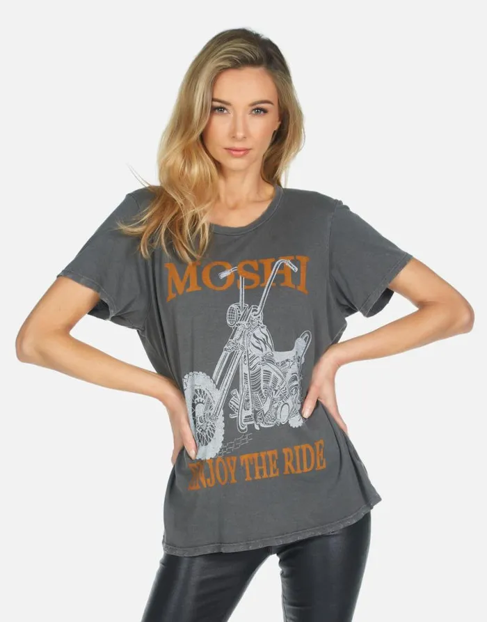 Wolf Moshi Ride Pigment Black Women Lauren Moshi Short Sleeve
