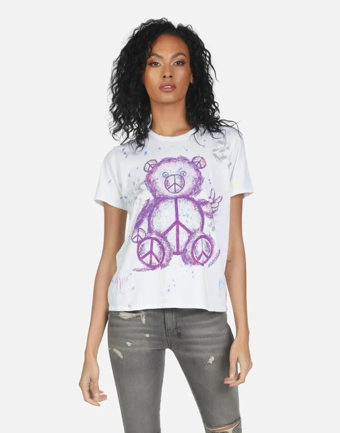 Wolf Peace Teddy Punk Stain Women Lauren Moshi Short Sleeve