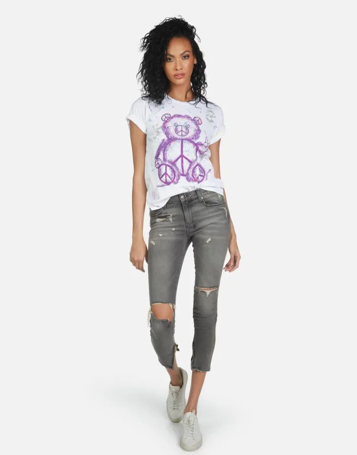 Wolf Peace Teddy Punk Stain Women Lauren Moshi Short Sleeve