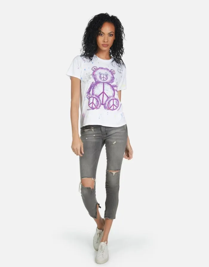 Wolf Peace Teddy Punk Stain Women Lauren Moshi Short Sleeve