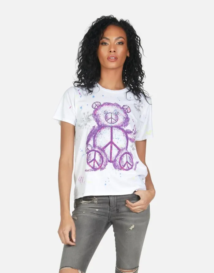 Wolf Peace Teddy Punk Stain Women Lauren Moshi Short Sleeve