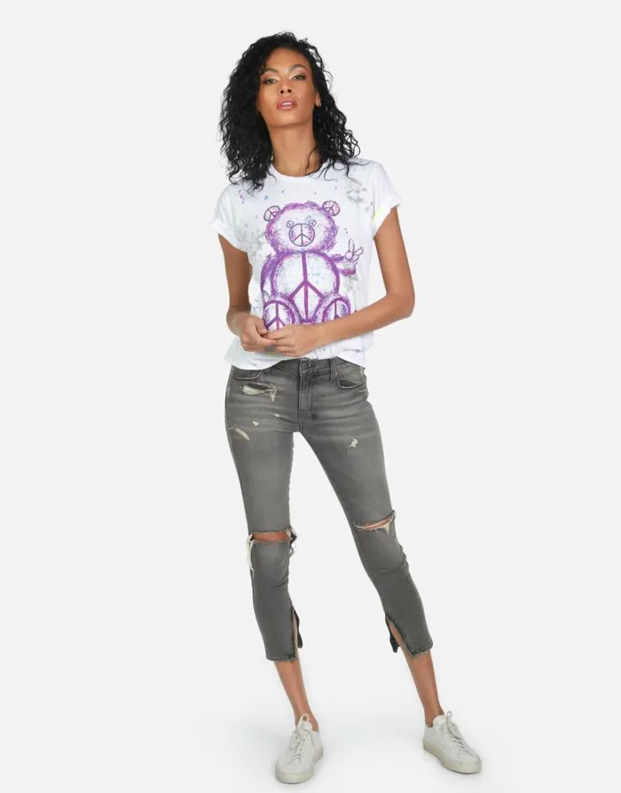 Wolf Peace Teddy Punk Stain Women Lauren Moshi Short Sleeve