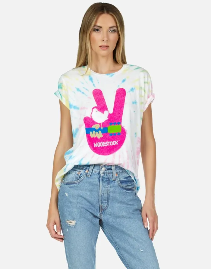 Wolf Woodstock Peace Island Breeze Women Lauren Moshi Short Sleeve
