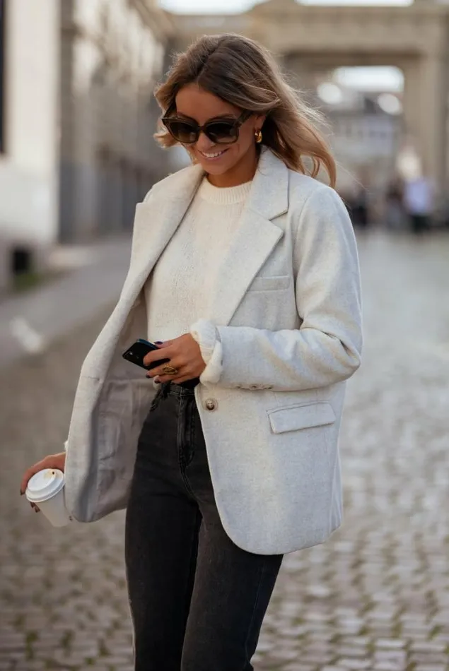 Women039s Clothing Blazers Easy Clothes Light Grey Sammy Blazer