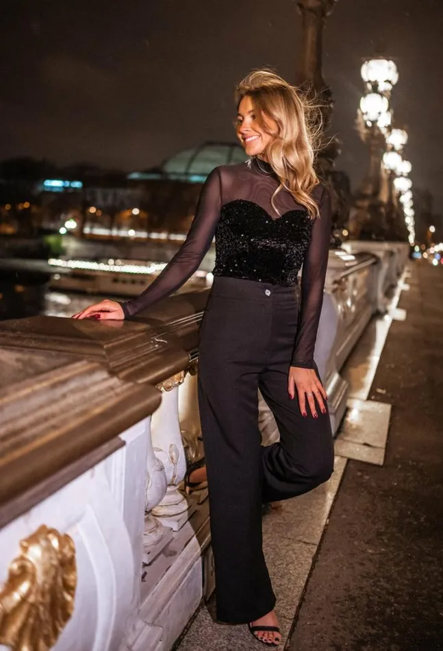 Women039s Clothing Blouses Easy Clothes Black Glittery Mandy Blouse