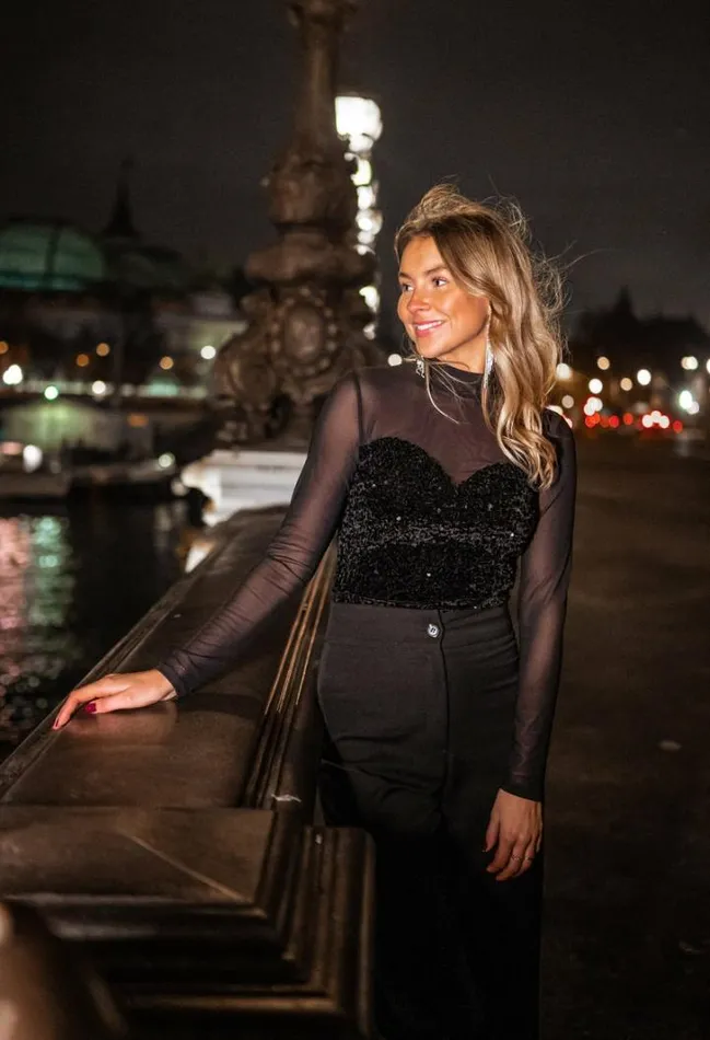 Women039s Clothing Blouses Easy Clothes Black Glittery Mandy Blouse