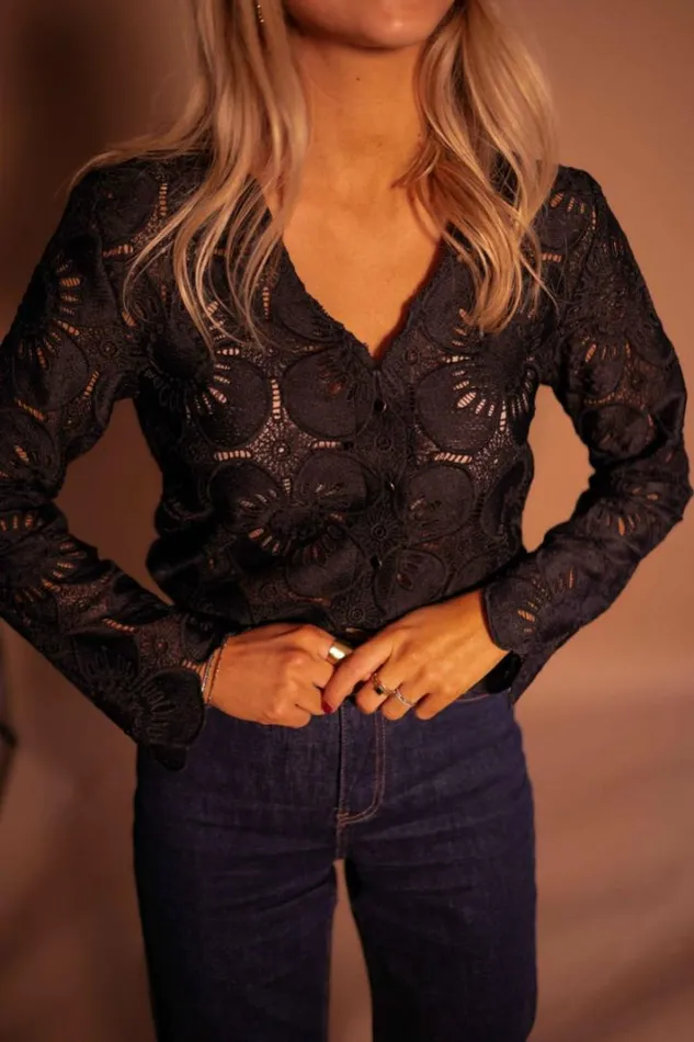 Women039s Clothing Blouses Easy Clothes Black Lace Juna Blouse