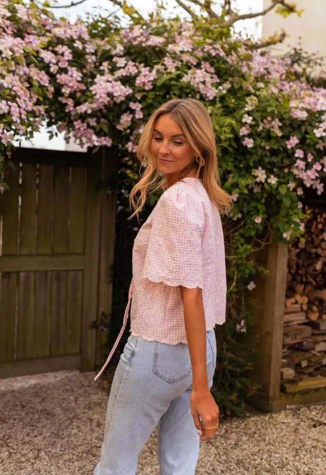 Women039s Clothing Blouses Easy Clothes Pink Charlotte Embroidered Blouse