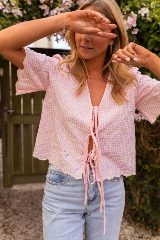 Women039s Clothing Blouses Easy Clothes Pink Charlotte Embroidered Blouse