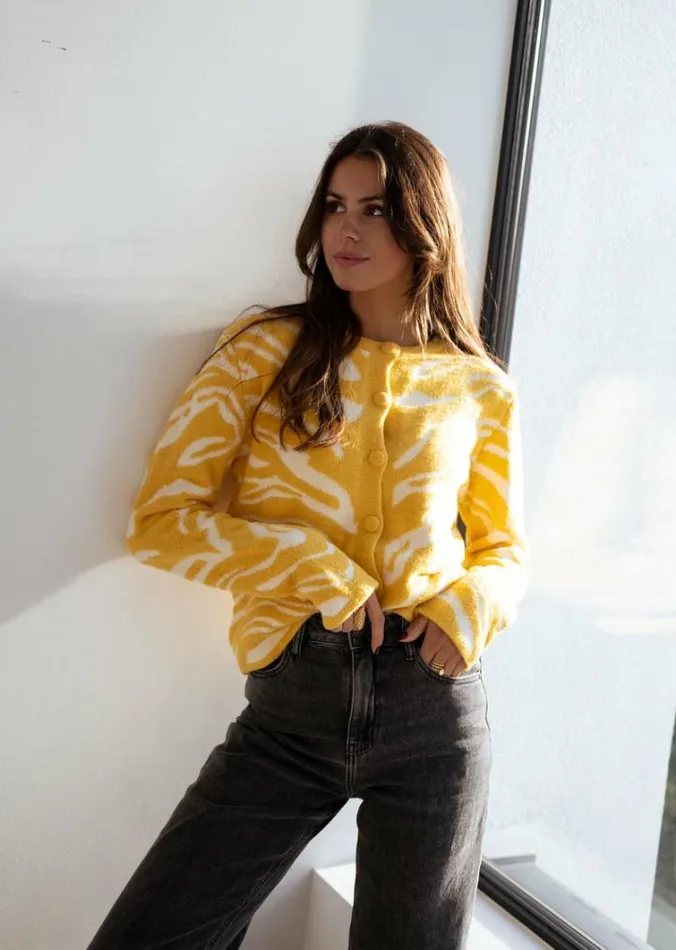 Women039s Clothing Cardigans Easy Clothes Ecru And Yellow Pacome Cardigan