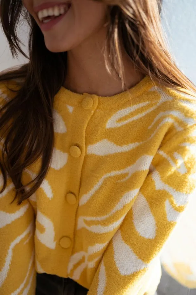 Women039s Clothing Cardigans Easy Clothes Ecru And Yellow Pacome Cardigan