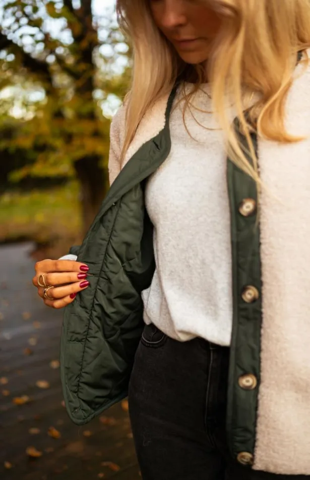 Women039s Clothing Coats Easy Clothes Beige And Green Billy Coat