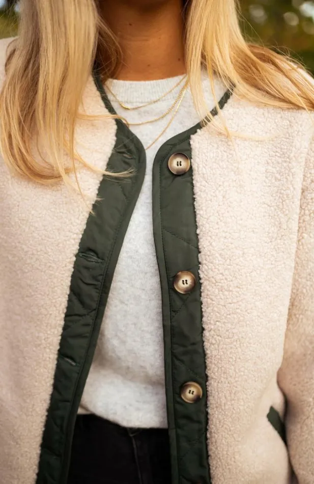Women039s Clothing Coats Easy Clothes Beige And Green Billy Coat