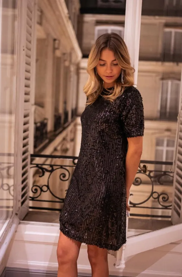 Women039s Clothing Dresses Easy Clothes Black Glittery Tac Dress