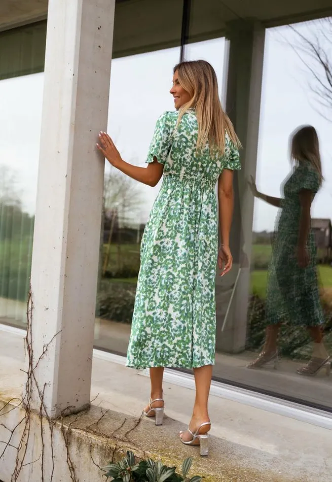 Women039s Clothing Dresses Easy Clothes Green Patterned Adena Dress