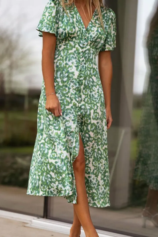 Women039s Clothing Dresses Easy Clothes Green Patterned Adena Dress