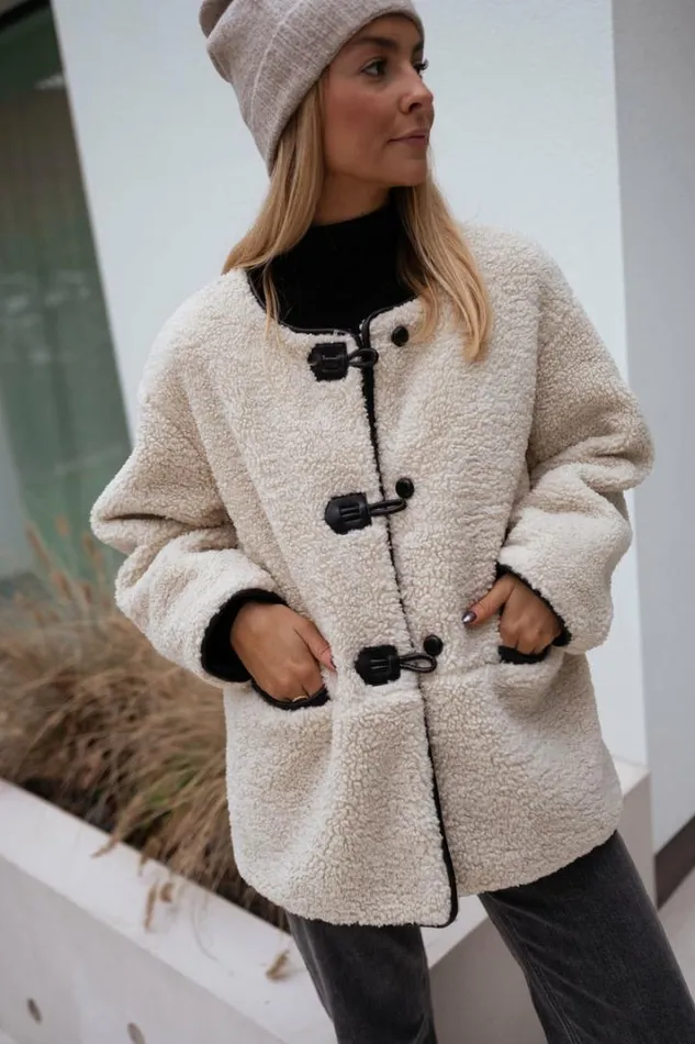 Women039s Clothing Jackets Easy Clothes Ecru Atlanta Faux Sheep Fur Jacket