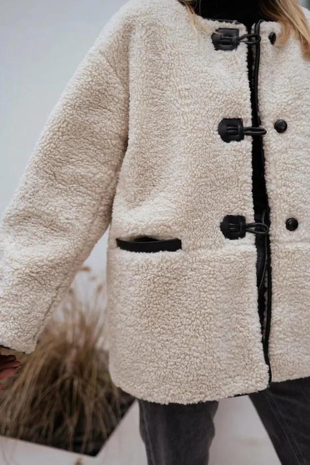 Women039s Clothing Jackets Easy Clothes Ecru Atlanta Faux Sheep Fur Jacket