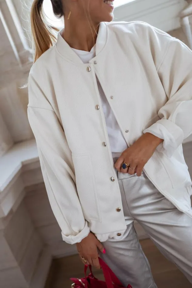 Women039s Clothing Jackets Easy Clothes Ecru Mahe Bomber Jacket