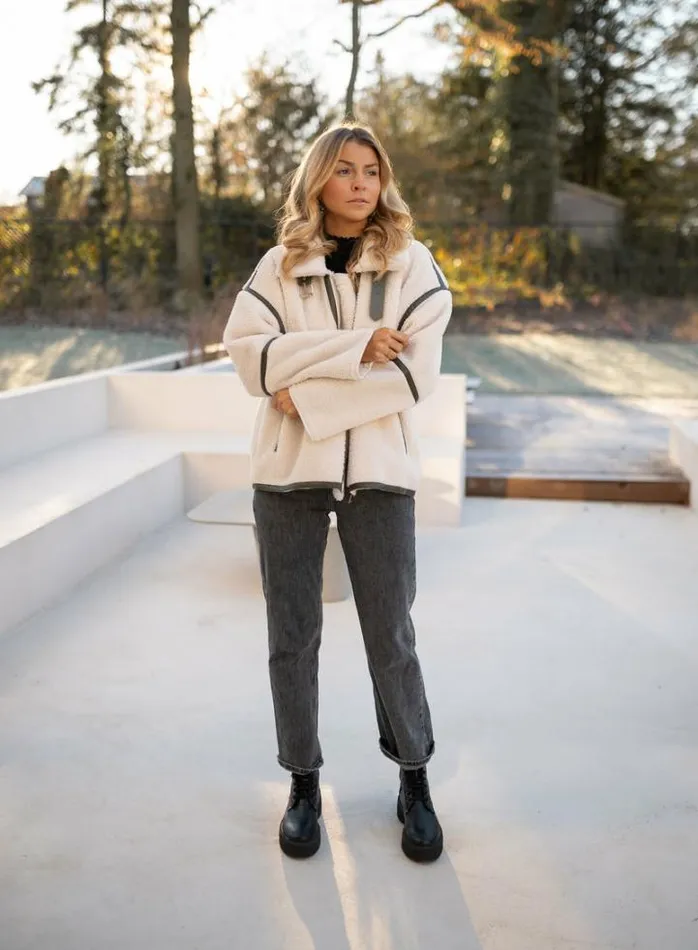 Women039s Clothing Jackets Easy Clothes Khaki Shearling Nita Jacket Khaki
